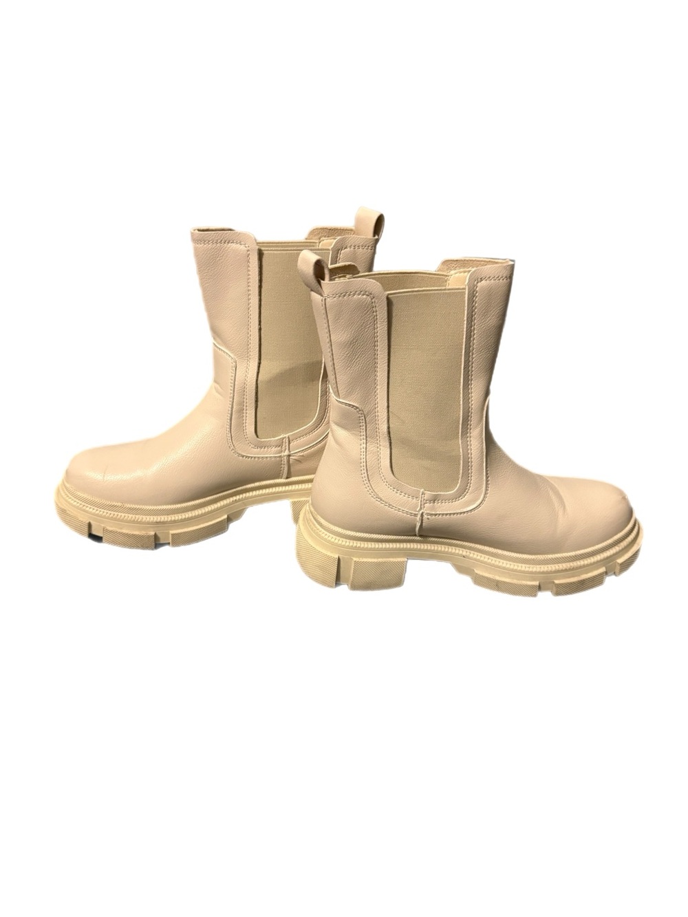 Yetier beige, mid-calf Chelsea lug boots - Picture 5 of 8
